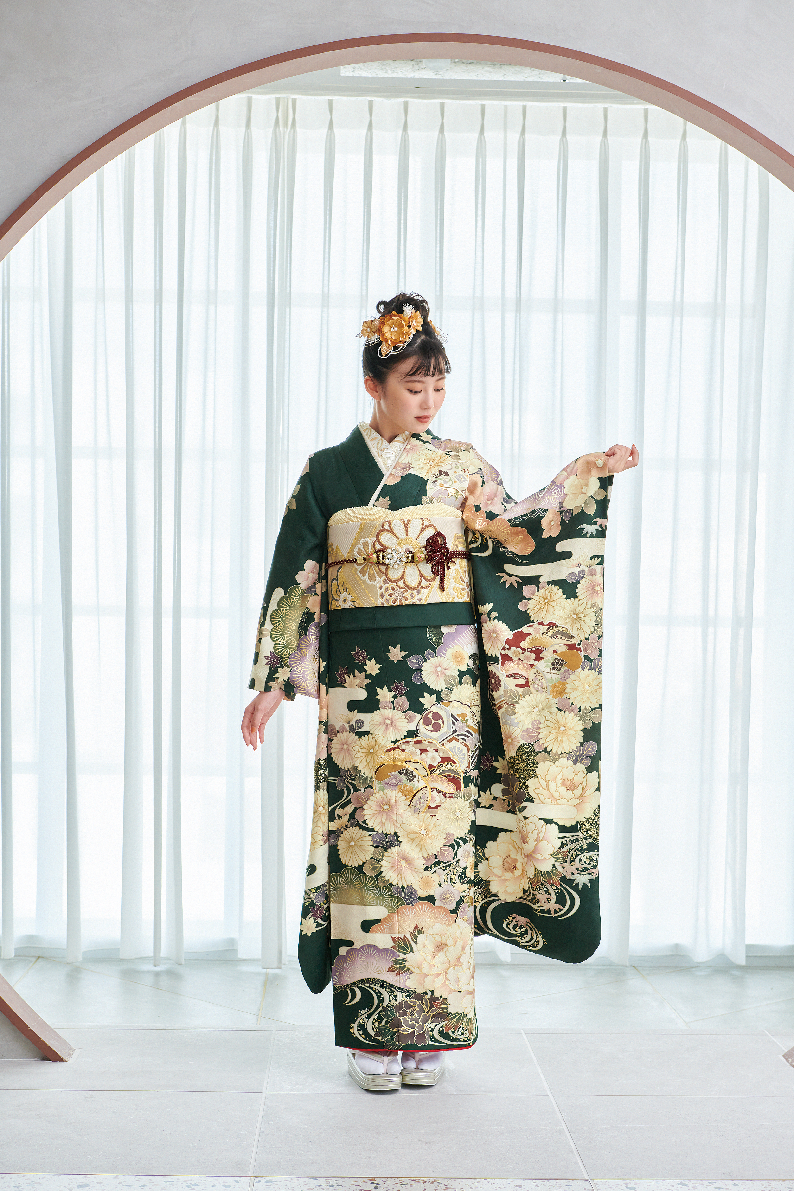 成人式 振袖一式セット 赤茶色 みかわや あきる